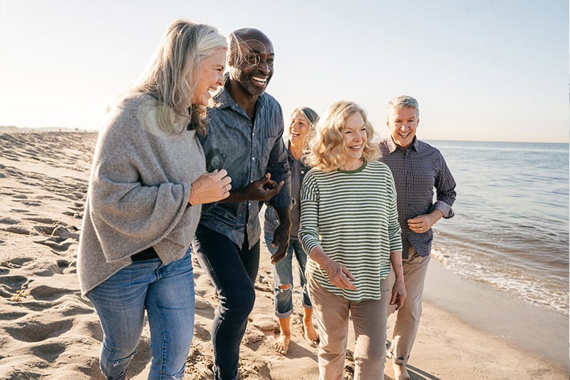 Group of friends on the beach