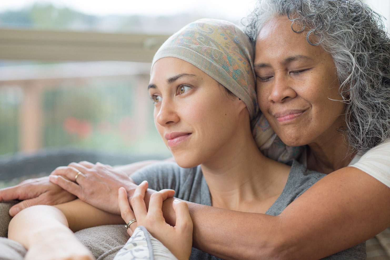 Cancer patient with loved one