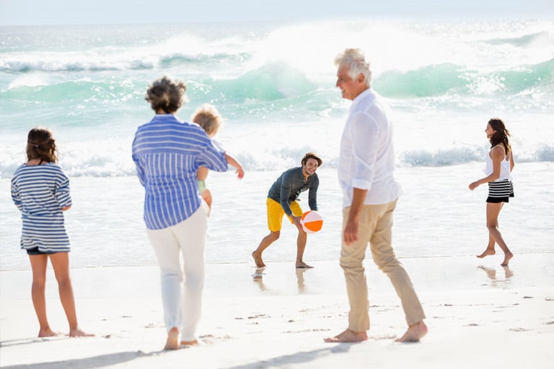 Family at the beach