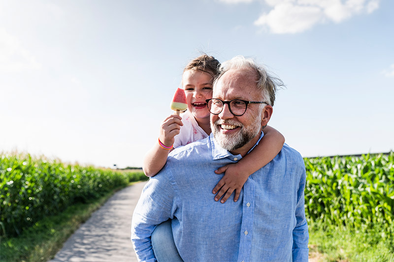 Grandfather with daughter