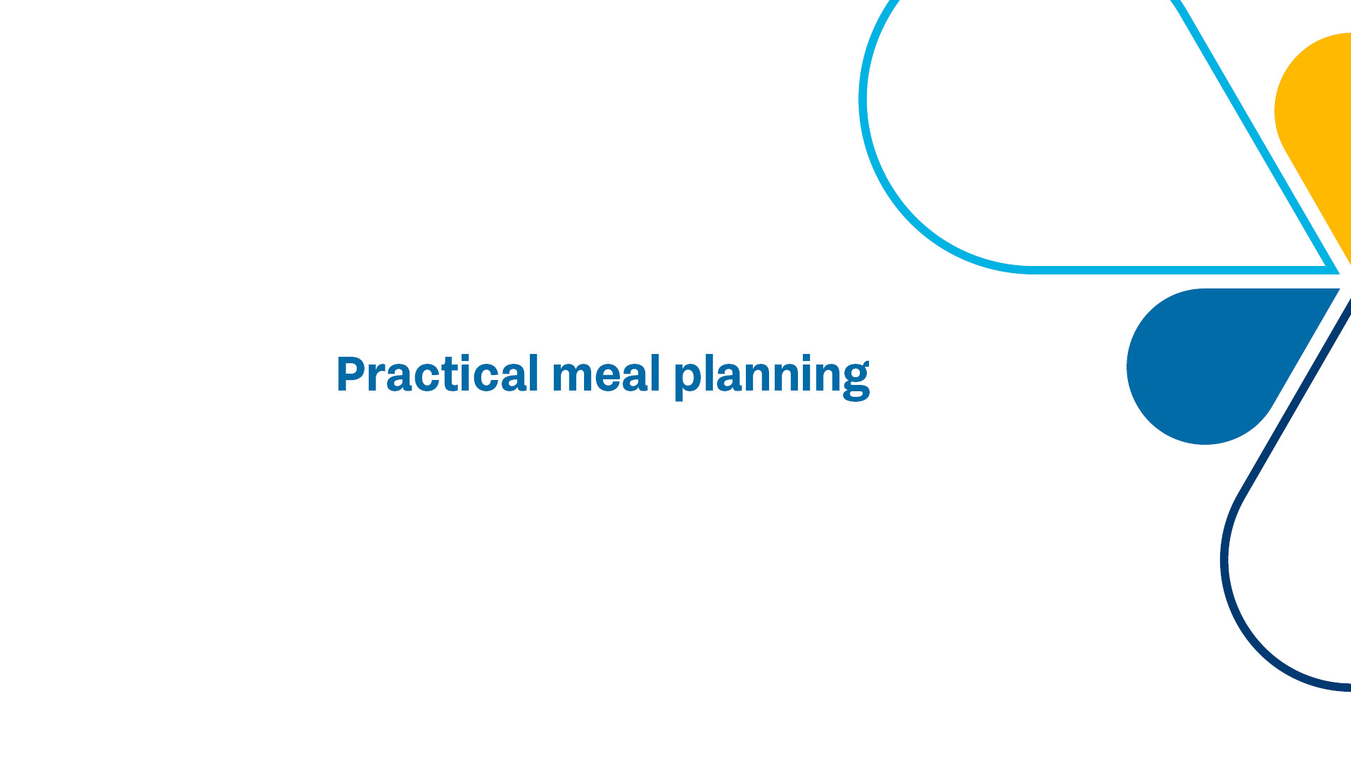 Practical meal planning