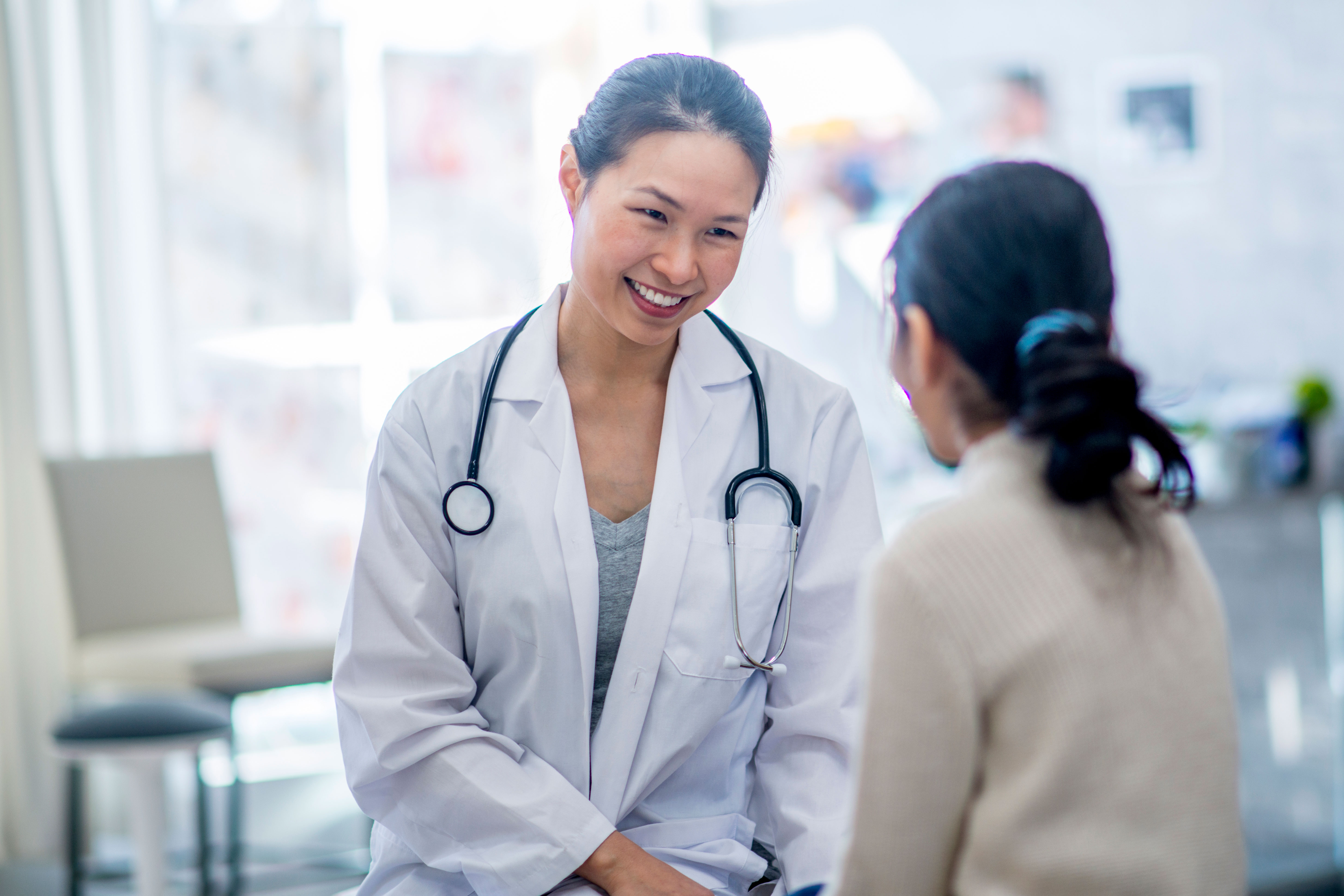 Health care provider with a patient