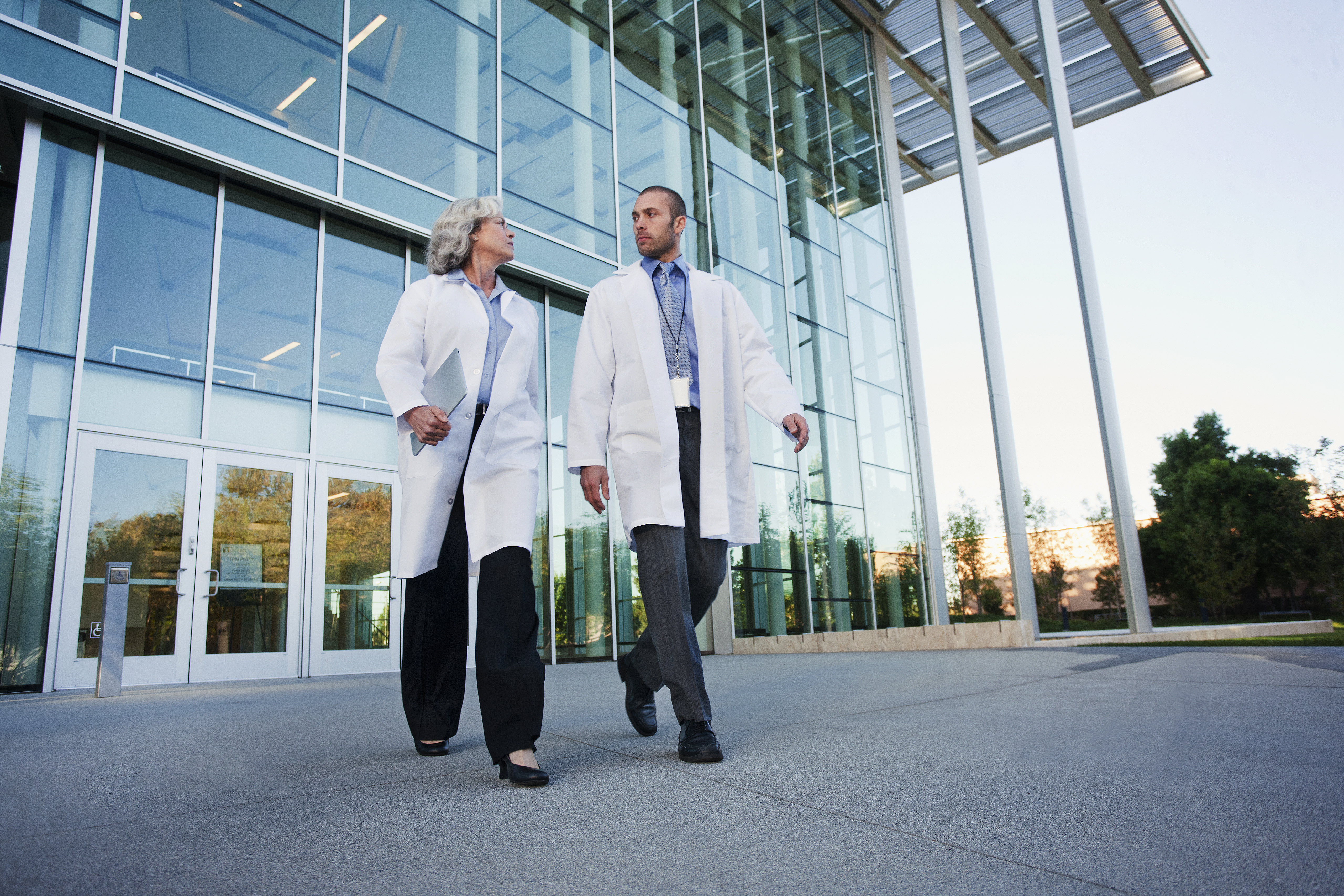 Medical staff walking