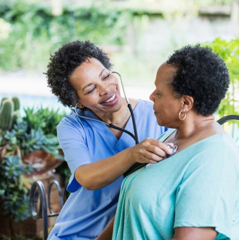 Nurse with patient