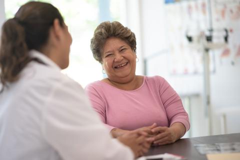 A healthcare provider talks with a patient about weight loss options and how they can help the patient live a healthier life. 