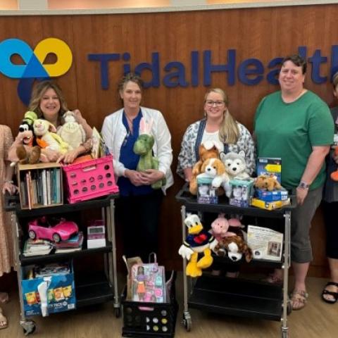 Lake Forest School District donation to Brooke's Toy Closet at TidalHealth Nanticoke