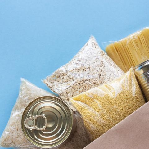 Bag with shelf-stable food items