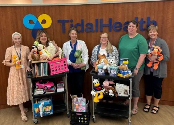 Lake Forest School District donation to Brooke's Toy Closet at TidalHealth Nanticoke