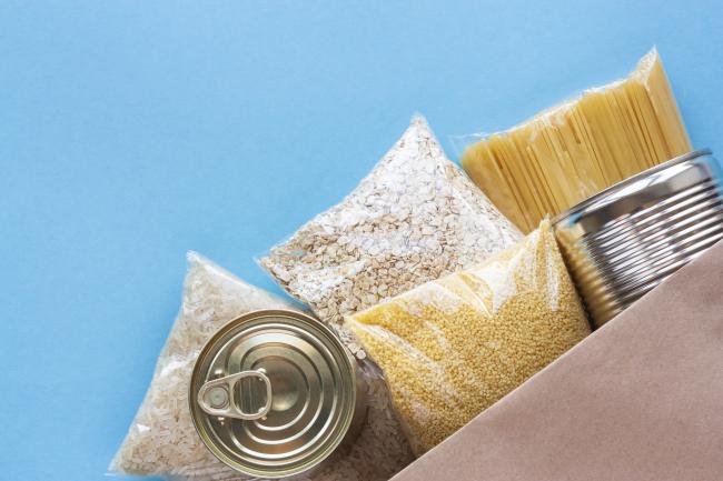 Bag with shelf-stable food items