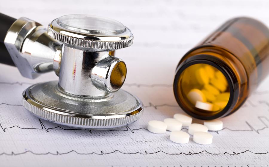 stethoscope and medication