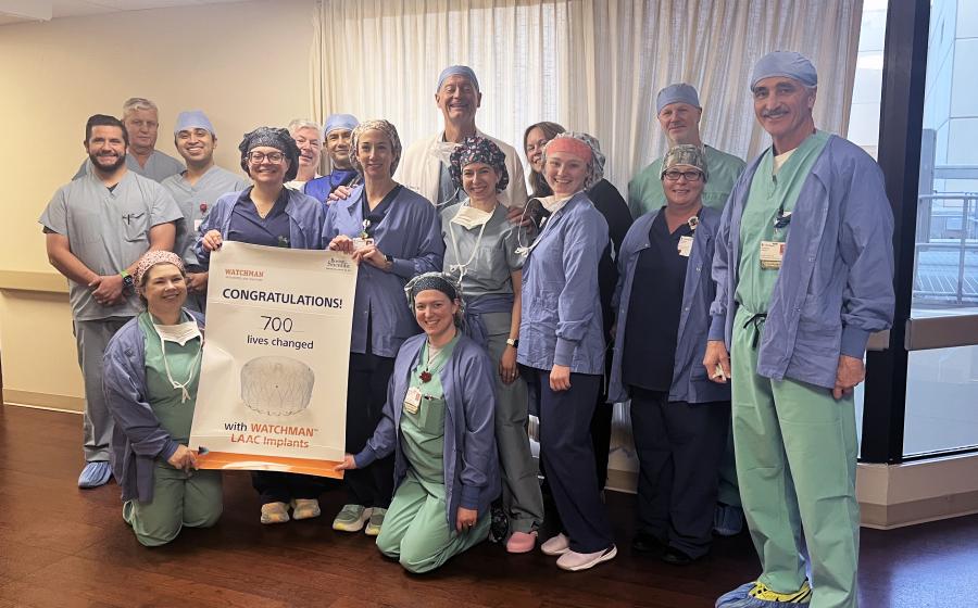 GHVI team celebrating 700th WATCHMAN procedure