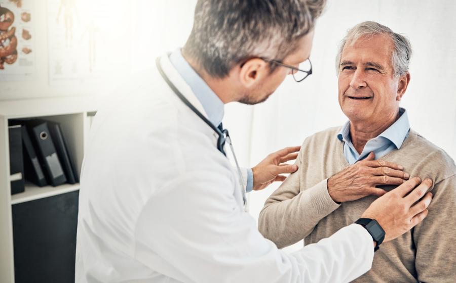 Practitioner taking care of an elderly patient