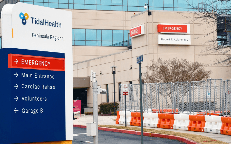 TidalHealth Peninsula Regional Emergency Entrance
