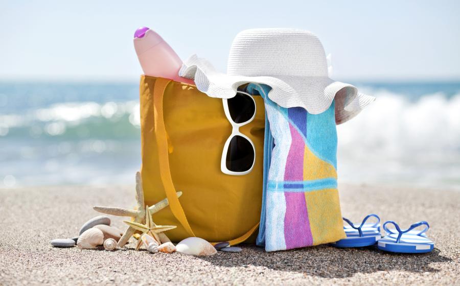 Yellow beach bag